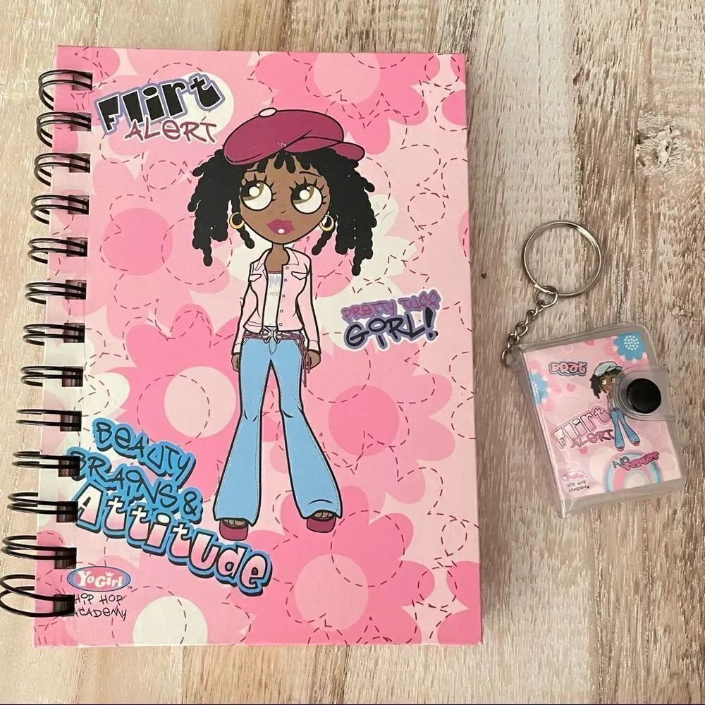 New Claire’s 2 Pc Journal & Keyring Pretty black girl Beauty brains attitude set